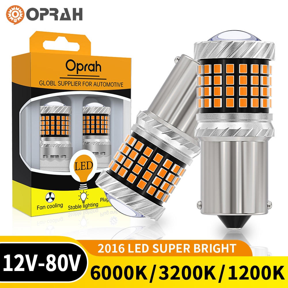 Oprah 2 ชิ้น 1156 หลอดไฟ LED BA15S 1156 BAU15S 1157 Bay15d T20 7440 7443 T25 3156 3157 Super Bright ไฟเลี้ยว 2016 87SMD ไฟเบรค LED ไฟย้อนกลับ