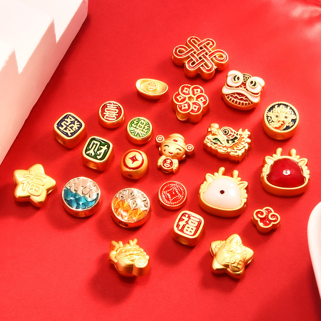 1ชิ้นโลหะผสมลูกปัดทุกชนิดของลูกปัดทองด้านสามารถใช้สร้อยข้อมือสาน ทําเอง สร้อยข้อมือ สร้อยคอ สไตล์ ชิโน