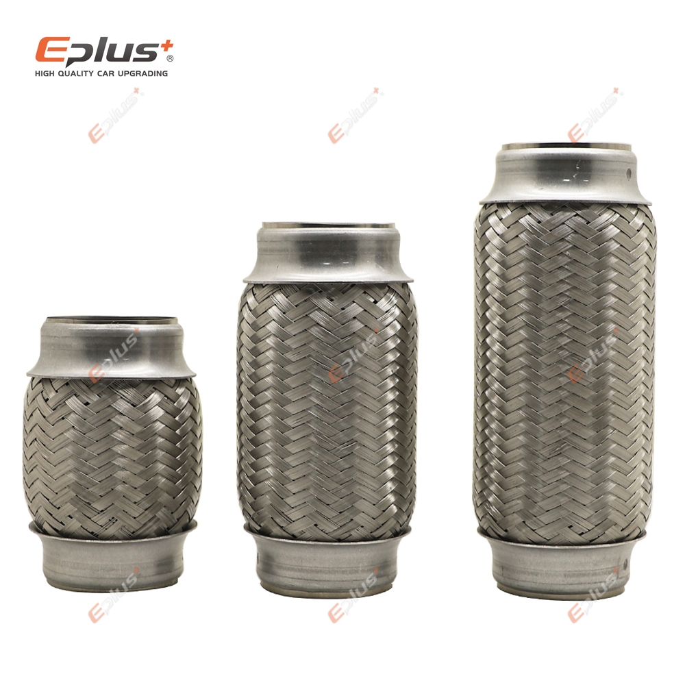 EPLUS ท่อไอเสียรถยนต์ Telescopic การเชื่อมต่อแบบยืดหยุ่น Braid Bellows สแตนเลสท่อไอเสียท่อเชื่อม Universal
