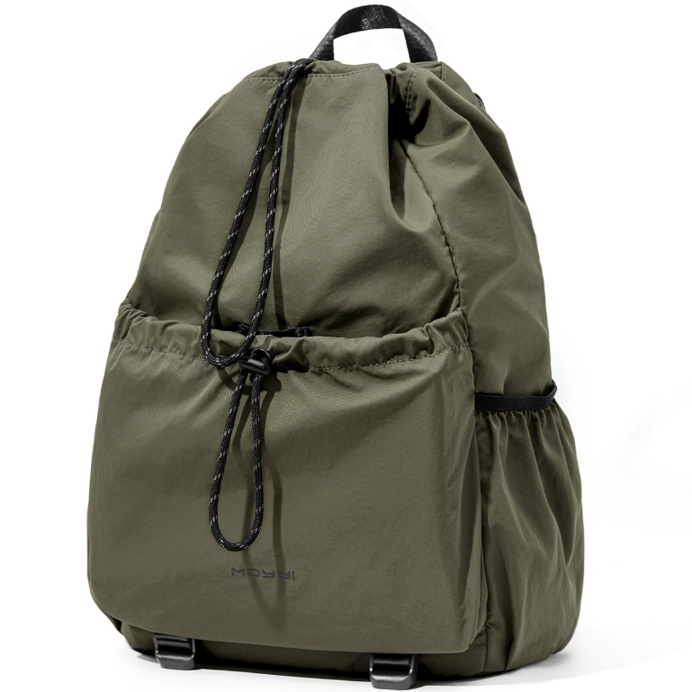 Moyyi กีฬากลางแจ้งกระเป๋าเป้สะพายหลังผู้ชายน้ําหนักเบา Water-Repellent Drawstring กระเป๋าเดินทาง
