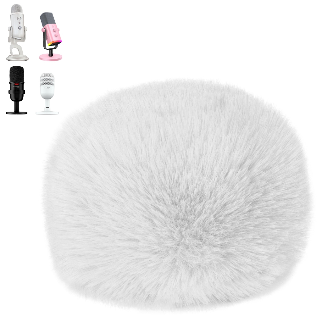 ปลอกกันเสียงลมไมค์ขนฟูสำหรับ Blue Yeti, SoloCast, AM8, Seiren V3 Mini｜ระดับพรีเมียม