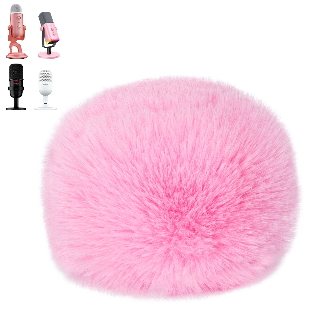 ปลอกกันเสียงลมไมค์ขนฟูสำหรับ Blue Yeti, SoloCast, AM8, Seiren V3 Mini｜ระดับพรีเมียม
