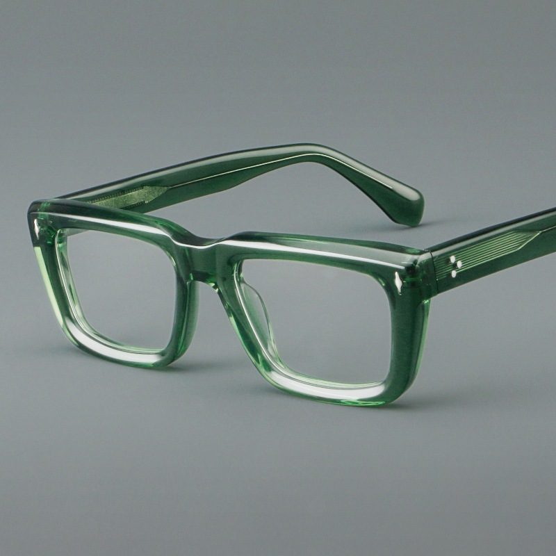 คุณภาพสูง Thicken Acetate กรอบแว่นตาผู้ชายแบรนด์หรูแว่นตา Retro Vintage Square กรอบแว่นตา 882222