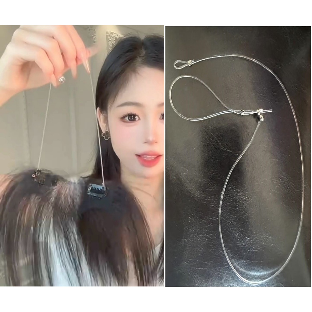 สายรัดยางยืดโปร่งใสแบบปรับได้ที่มองไม่เห็น 2 ชิ้นสําหรับ Hairline Hair Toppper แทนคลิป/เทป/กาว