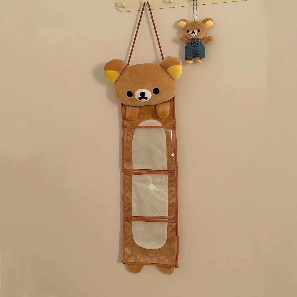 Rilakkuma Pain Bag กระเป๋าเก็บของติดผนังตุ๊กตากระเป๋าจัดระเบียบตกแต่ง Sundries หลังประตูแขวนกระเป๋า