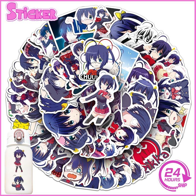 50pcs น่ารัก Takanashi Rikka สติกเกอร์กันน้ํา DIY สําหรับแล็ปท็อปโทรศัพท์หมวกกันน็อครถกีตาร์อะนิเมะส