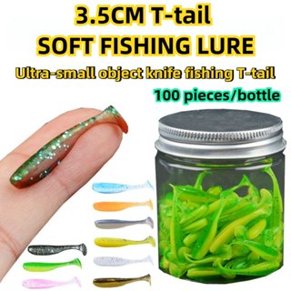【TRAINFIS】100 ชิ้น/เซ็ต T-tail เหยื่ออ่อน 3 ซม.ชุดเหยื่อตกปล…