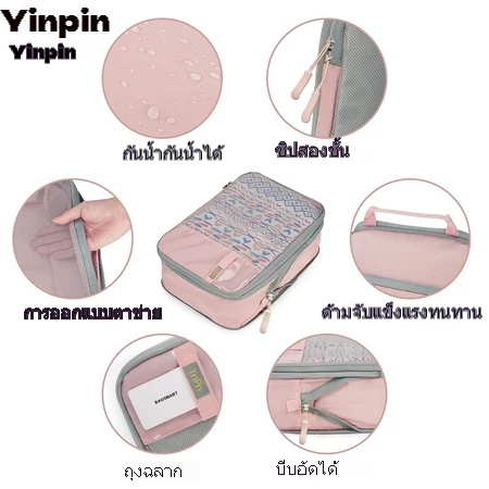 กระเป๋าเก็บของสําหรับเดินทาง, กระเป๋าจัดระเบียบ, กระเป๋าอเนกประสงค์, ดีไซน์ประหยัดพื้นที่, ชุดกระเป๋าเก็บของสําหรับเดินทางพร้อมกล่องเก็บของ