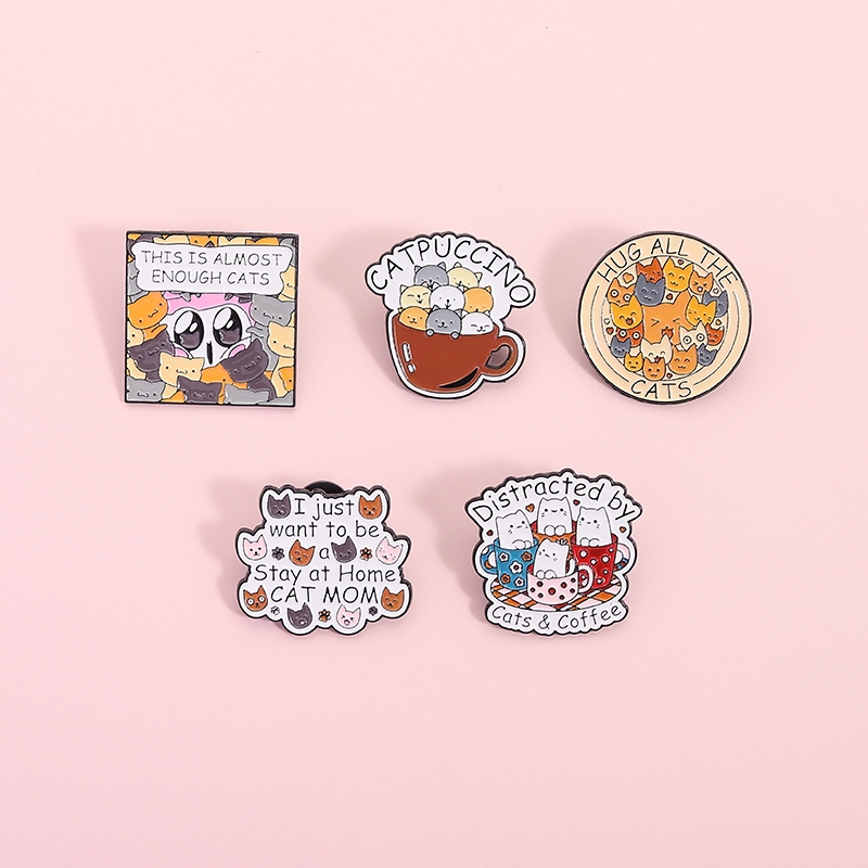 100 รูปแบบน่ารักแมวตลกเคลือบ Pin เข็มกลัดสัตว์การ์ตูนไดโนเสาร์หมีลูกแมวเข็มกลัดแมว Pins ป้ายปกเครื่องประดับของขวัญสําหรับเด็ก - รูปที่ 2