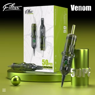 50 ชิ้น/กล่องกรอง Venom ตลับหมึกเข็มสักแบบใช้แล้วทิ้ง RL/RS/RM/M1 เมมเบรน Professional ฆ่าเชื้อความปลอดภัยสําหรับ Tattoo Gun