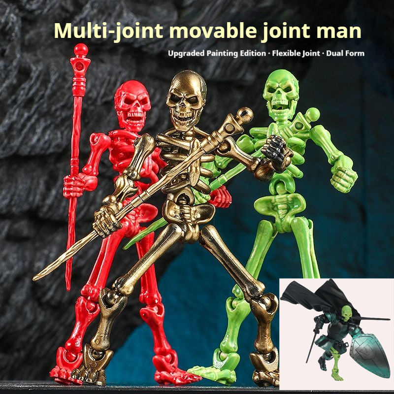โครงกระดูกทหาร Bone Man รุ่นแม่เหล็ก Multi-Joint Movable รูปประกอบรุ่นเหมาะสําหรับ Boy Dummy Lucky 13 Action Figure