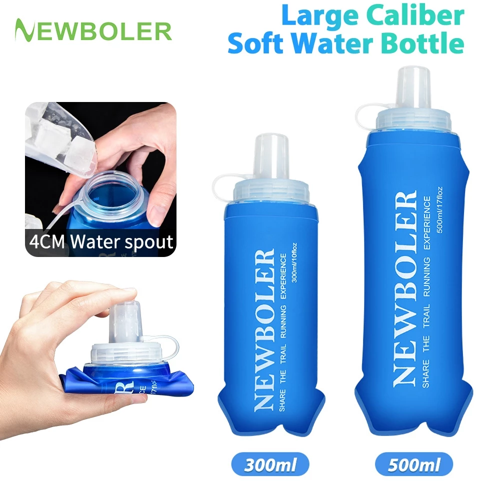 Newboler 250ml/300ml/500ml Soft Flask TPU ขวดน้ํานุ่มพับได้เหมาะสําหรับวิ่งจ๊อกกิ้งเดินป่ามาราธอนขี่จักรยาน
