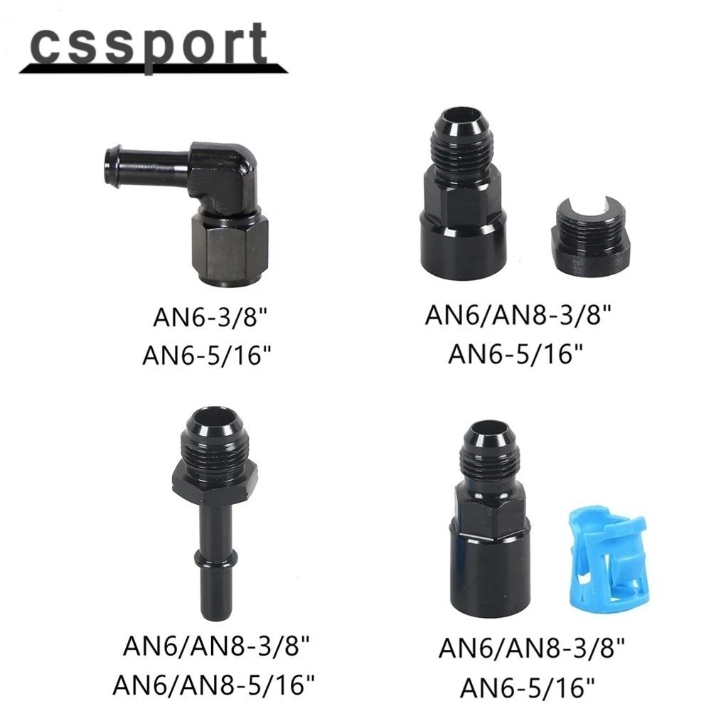 อะแดปเตอร์เชื่อมต่อ EFI อลูมิเนียม 6AN 8AN Male To 3/8 นิ้ว SAE คุณภาพสูง