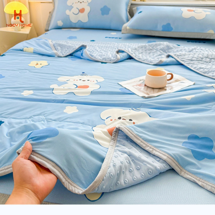 ผ้าห่มผ้าฝ้ายญี่ปุ่น ผ้าห่มบาง ผ้าห่มผ้าไหมน้ําแข็ง ผ้าห่มบางเย็น 5 ฟุต 6.5 ฟุต