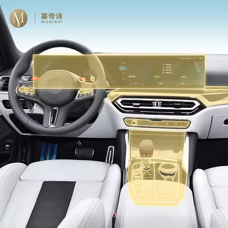 สําหรับ BMW G80 M3 2023-2024 ภายในรถ PPF ฟิล์มป้องกันสีคอนโซลซ่อมกันรอยขีดข่วนฟิล์ม TPU refit