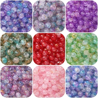 8มิลลิเมตร/10มิลลิเมตรแตกลายลูกปัดผิดปกติสีลูกปัดอะคริลิสําหรับเครื่องประดับ ทําเอง ทํา