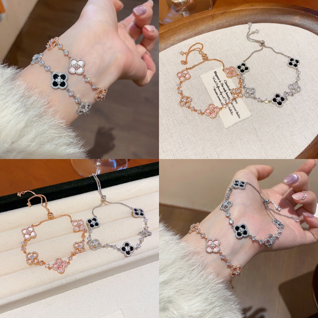 [Jewbeauty]Zirgonium ดอกไม้กลวงสร้อยข้อมือปรับได้แสงหรูหราสร้อยข้อมืออารมณ์คุณภาพสูงเครื่องประดับมือย้อนยุคฝรั่งเศส