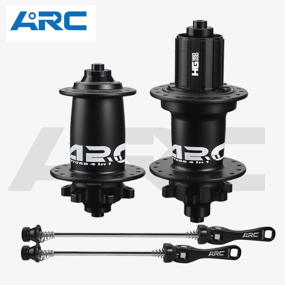 Hub Shimano ARC MT088F/R สีMatt, 32 หลุมล้อ, พวงมาลัยแบบ6 Pawl, เสียงดังสำหรับจักรยานภูเขา, ขนาดเพลา100/135/142 มม., เข้ากันได้กับHG/XD 8-12s