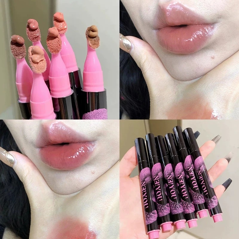 Neiyou lip gloss ลิปกลอสแข็ง พื้นผิวกระจก Water light Nude Transparent Overlay เคลือบลิปสติก Brighte