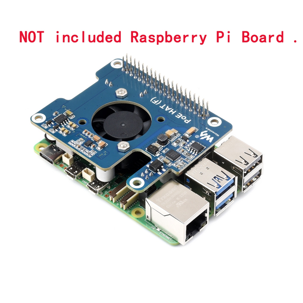 5v 12V PoE หมวกสําหรับ Pi5 Raspberry Pi 5 โครงการ RasPi RPI Power Over Ethernet โมดูลพัดลม Cooling ฮ