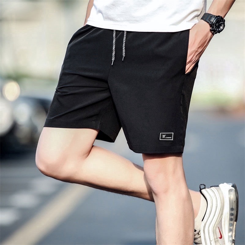 VK กางเกงขาสั้นผู้ชาย Drawstring Mens Jogging Shorts Casual Men Short Pants