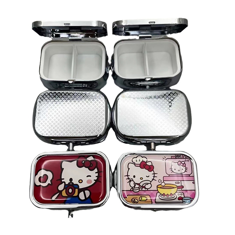 Adachoi Metal Weekly Pill Box แยกภายใน 7 วันพวงกุญแจที่ทันสมัยสําหรับยา Organizer TH - รูปที่ 2