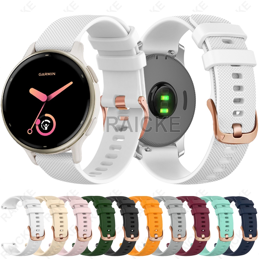 สายนาฬิกาซิลิโคนอ่อนนุ่มใหม่สำหรับ Garmin vivoactive 5 6/3 Music / Forerunner 55/165/245/645/158/168 / Approach S50