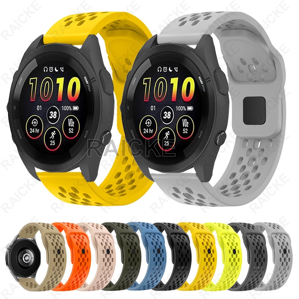 สายยางซิลิโคนระบายอากาศได้นุ่มสำหรับ Garmin vivoactive 5 6/3 Music / Forerunner 55/165/245/645/158/168 / Approach S50