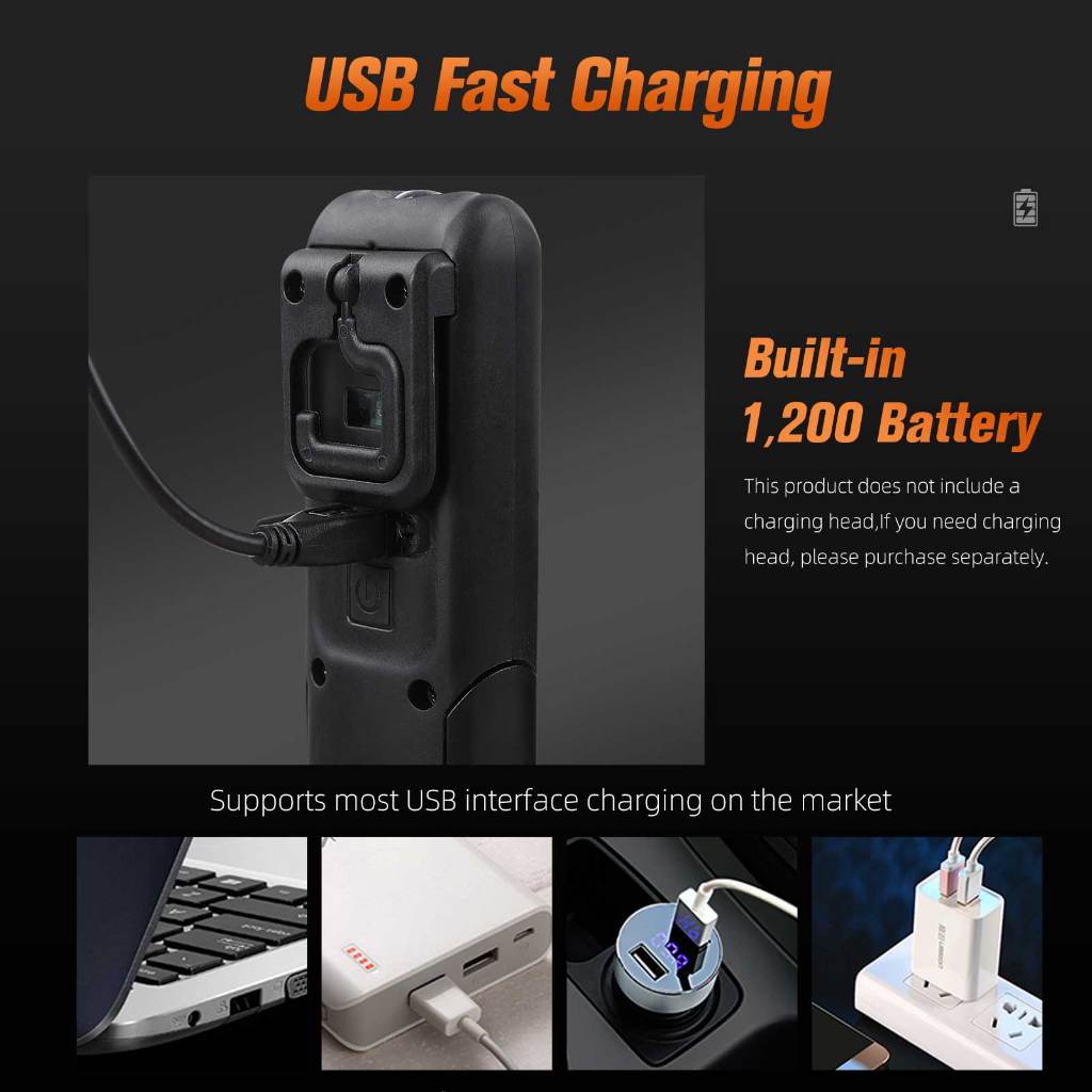 ไฟฉายแม่เหล็ก SUPERFIRE รุ่น G6/G12 LED และ COB ชาร์จ USB ได้ สำหรับงานกลางคืน ซ่อมรถ ไฟฉาย เกี่ยวกับมัลติฟังก์ชั่น — صورة 7