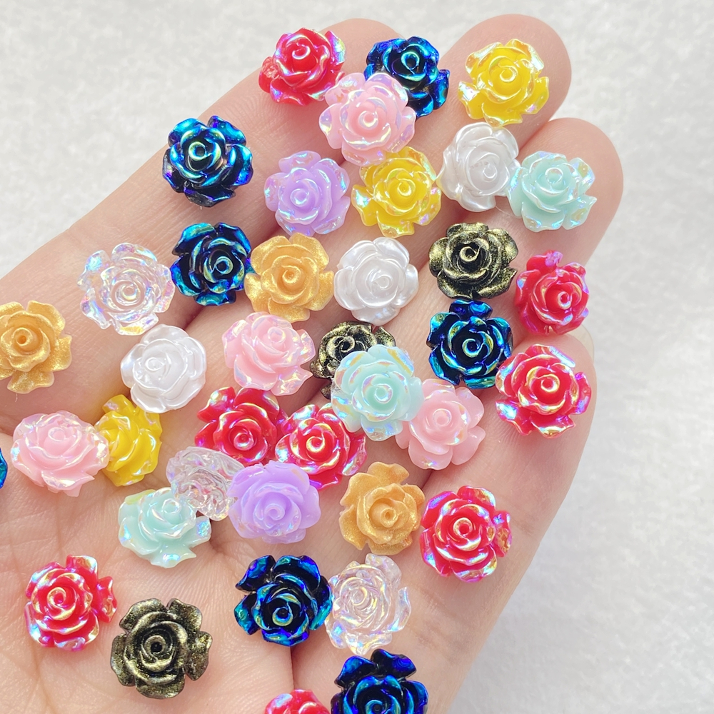 50ชิ้น10มิลลิเมตรน่ารักเรซิ่นมินิเงาที่มีสีสันดอกไม้เพชรอัญมณีสมุดภาพตกแต่งงานแต่งงานตกแต่งแฮนด์เมดเล็บอุปกรณ์เสริม