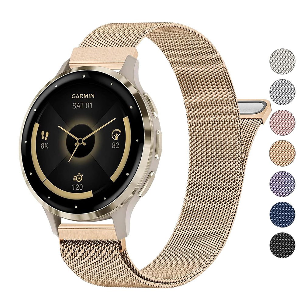18 มม.โลหะสําหรับ Garmin Venu 3S / Venu 2S / Vivoactive 4S / Vivomove 3S / Forerunner 265s สายนาฬิกา, Quick Release สแตนเลสโลหะเปลี่ยนสายรัดข้อมือ