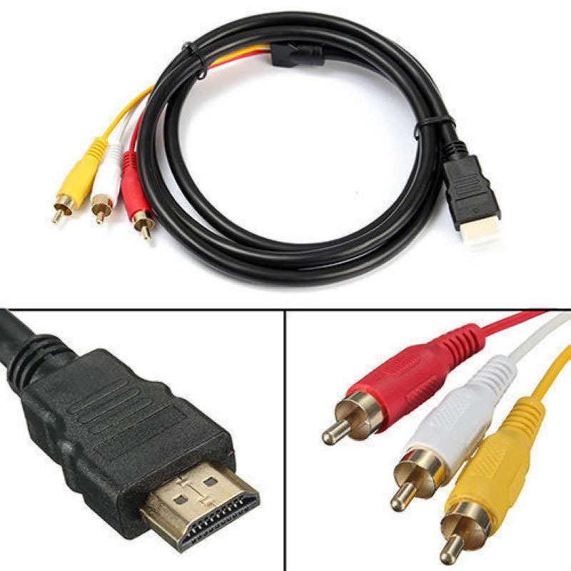 1.5m HDMI to 3 RCA Audio Video AV Component Converter Adapter Cable สําหรับ HDTV