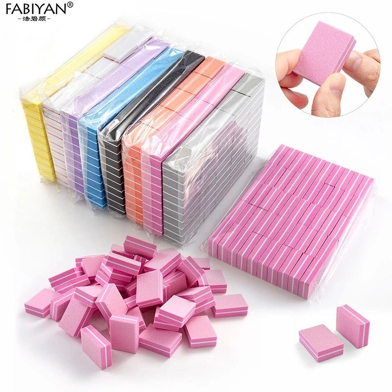 50 ชิ้น บล็อกขัดเล็บขนาดเล็ก สีสันสดใส สำหรับทำเล็บและเท้า เครื่องมือขัดเล็บแบบสุ่มสี