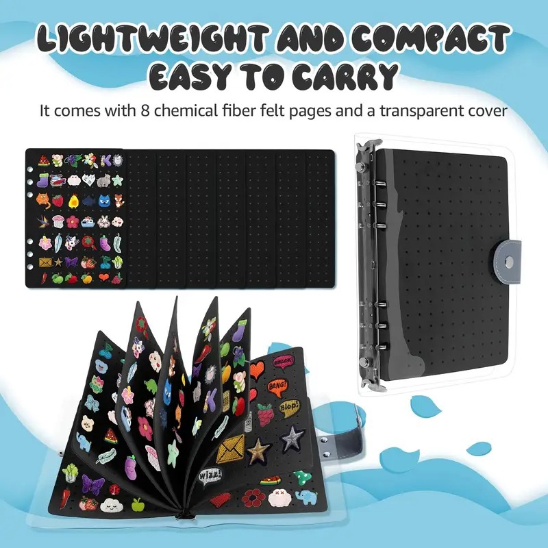 8 หน้า A5 เคลือบ Pin Display Book, Pins Collection Storage Organizer Book PVC แบบพกพา Travel Binder สําหรับเข็มกลัดสะสม