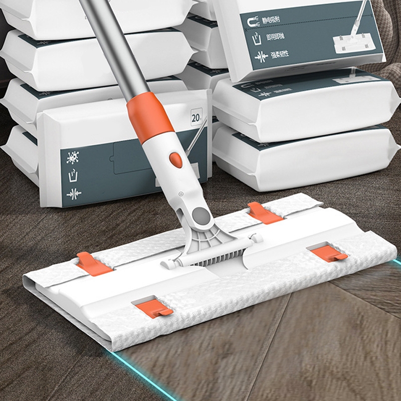 ไม้ถูพื้นอเนกประสงค์ หมุนได้ 360 องศา แบบหมุนสำหรับคนขี้เกียจถูพื้นผ้าไม่ต้องซักใช้ได้สองแบบ