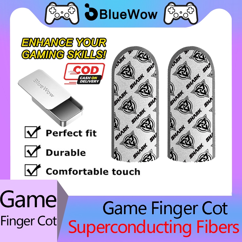 Bluewow Flying Shark พิมพ์ปลอกนิ้วสําหรับเล่นเกมกันลื่นบางเฉียบทนทานสําหรับเกมมือถือ PUBG