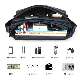 BJIAX Messenger bag กระเป๋าแฟชั่นผู้ชายความจุขนาดใหญ่ CrossBody bag ผ้าไนลอนกันน้ําควรกระเป๋า