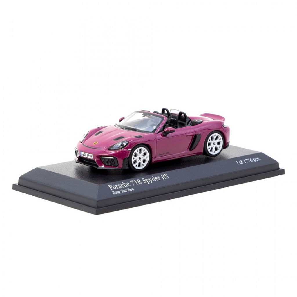 Tarmac Works T64MC-008-RS x MINICHAMPS 1/64 Porsche 718 Spyder RS Ruby Star Neo Diecast Scale รถโมเด