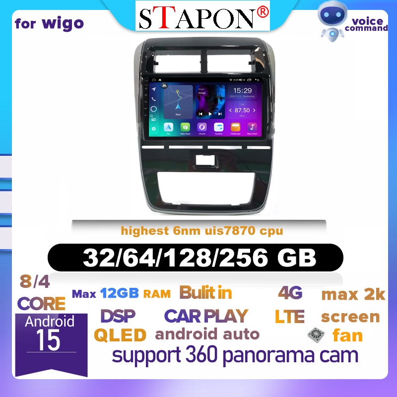 STAPON 10 นิ้ว headunit สําหรับ toyota wigo 2020-2022 android15 32 64 128 256GB carplay android OCTA