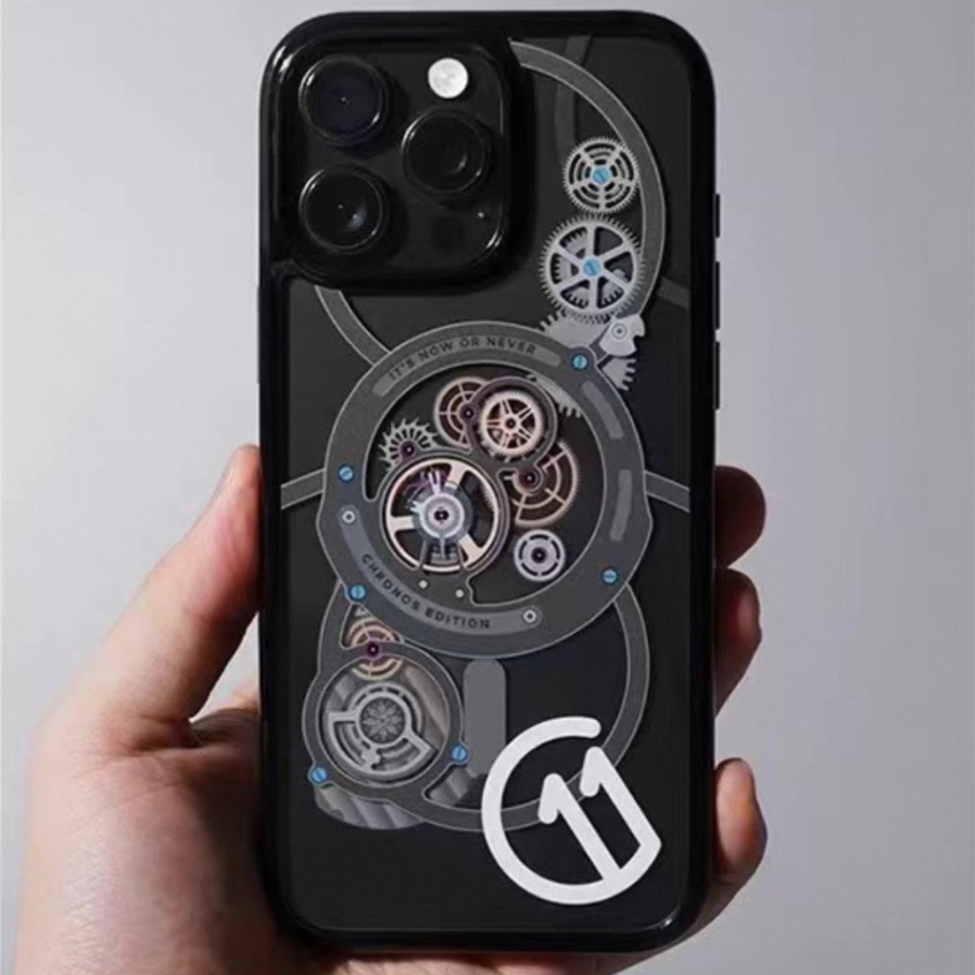 【Transparent acrylic hard case/Black】เคส compatible for iPhone 13 14 15 16 pro max case
