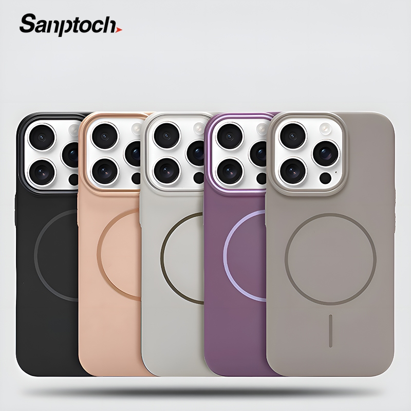 Sanptoch สําหรับแม่เหล็ก Matte Skin-friendly สําหรับ Phone 16 15 14 13 12 Pro Max Anti-Fingerprints สําหรับ iPhone 16 Pro Max Slim ปลอกกันกระแทก