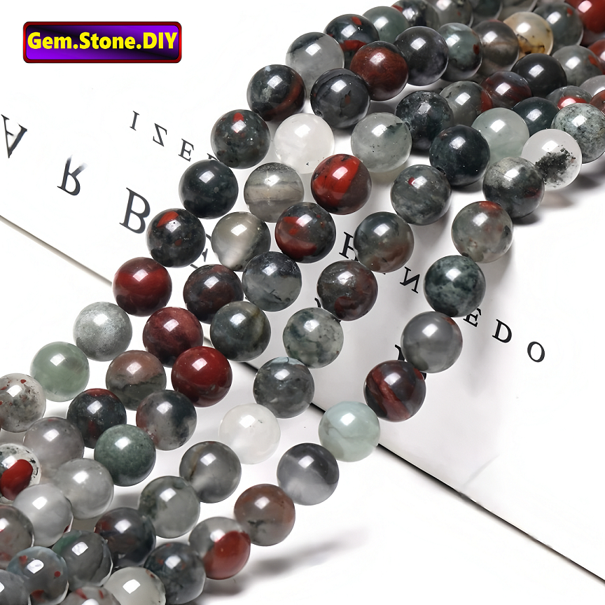 Africa Dragon Blood Jasper Natural Sotne,Loose Bead Spacer สําหรับสร้อยข้อมือ/สร้อยคอ/แหวน/ต่างหู,Healing Stone สร้อยข้อมือ,Handmade DIY เครื่องประดับอุปกรณ์เสริม,อัญมณีหินคริสตัลลูกปัด