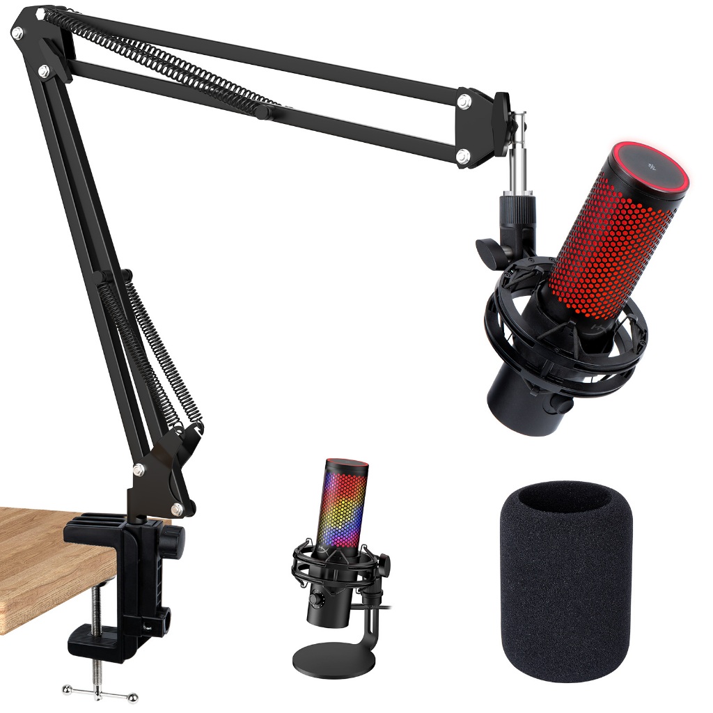 Quadcast 2 Boom Arm, แขนไมค์ไมโครโฟนสําหรับ HyperX QuadCast 2 พร้อม HyperX QuadCast 2 Pop Filter, 3/