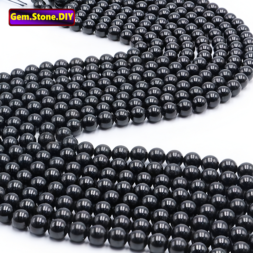 Black Tourmaline Natural Stone，Loose Bead ทัวร์มาลีนสีดําหินธรรมชาติ,หลวมลูกปัด ตัวเว้นวรรค สําหรับสร้อยข้อมือ/สร้อยคอ/แหวน/ต่างหู,ทําด้วยมือ ทําเอง เครื่องประดับอุปกรณ์เสริม,สร้อยข้อมือหินคริสตัลหิ