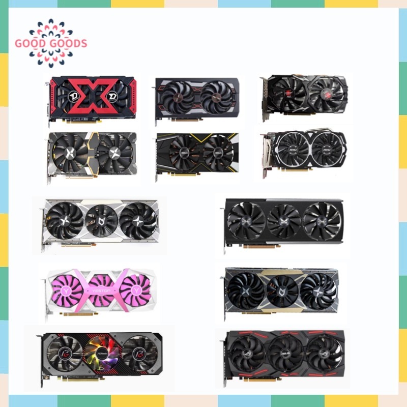 90% ใหม่ AMD RX580 RX590 RX5700 RX560XT RX5600XT RX5700XT 8G คอมพิวเตอร์เดสก์ท็อปกราฟิกการ์ด