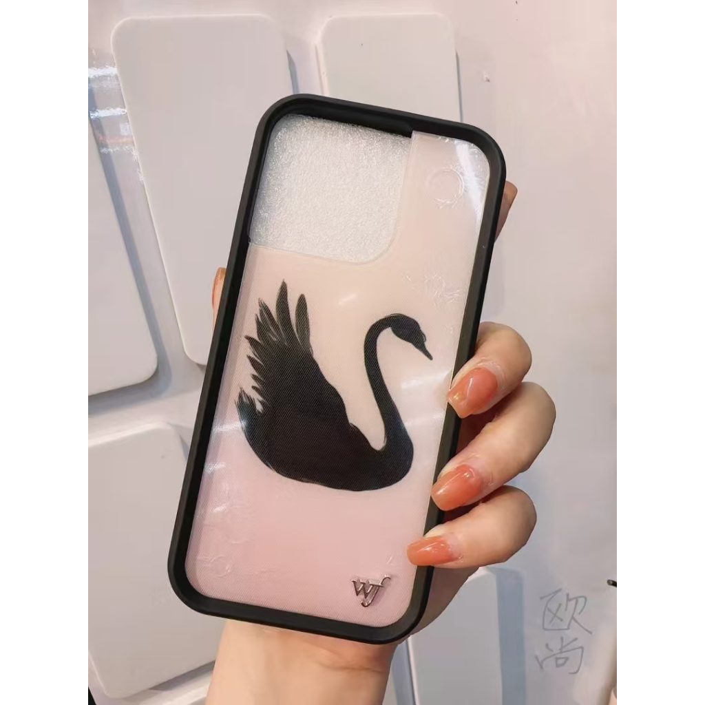 ดอกไม้ป่า Black Swan wf เคสโทรศัพท์สําหรับ iPhone 17 17Pro 16 15 14 Plus 12 13 Pro 16Pro Max อะคริลิค Hard ปลอกกันกระแทกฝาหลัง - รูปที่ 3