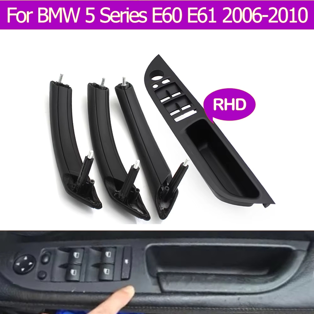 Rhd ภายในรถด้านหน้าด้านหลังประตู Handle Armrest แผงหน้าต่างดึงมือจับ Trim สําหรับ BMW 5 Series E60 E61 2006-2010