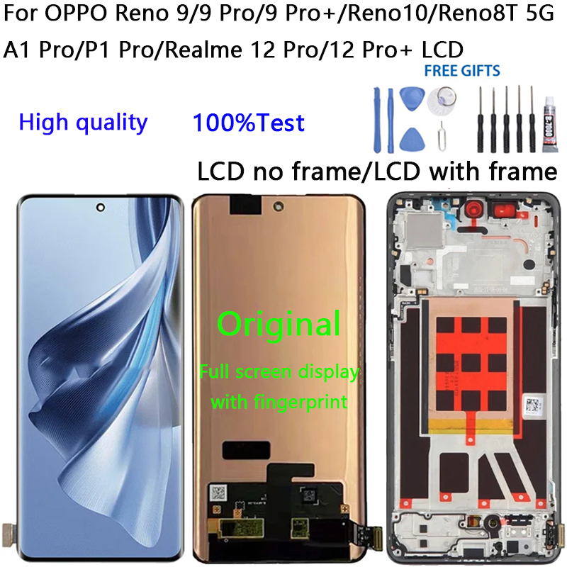 สําหรับoppo Reno 9/9 Pro/9 Pro + 10 8T 5G A1 P1 Pro Realme 12 Pro/12 Pro + จอแสดงผลLCDพร้อมหน้าจอสัม