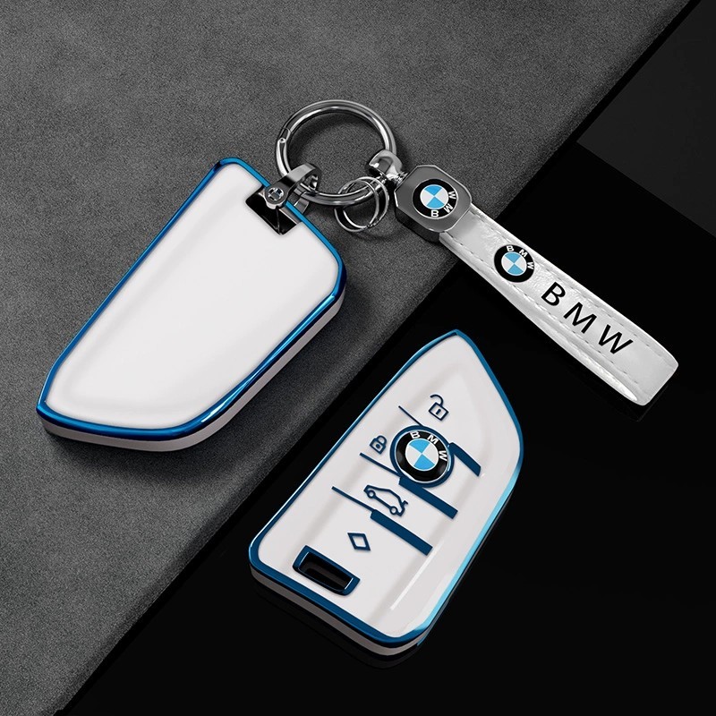 ฝาครอบกุญแจ BMW Type B โปรดปรานโดยผู้ซื้อทั่วโลก: ฝาครอบกุญแจอเนกประสงค์และสุนทรียศาสตร์พร้อมขอบสีน้ําเงิน - สีขาว