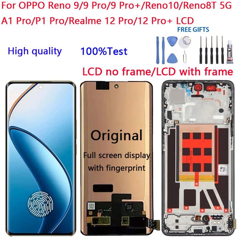 สําหรับoppo Realme 12 Pro/12 Pro + Reno 9/9 Pro/9 Pro + 10 8T 5G A1 P1 ProจอแสดงผลLCDพร้อมหน้าจอสัมผ